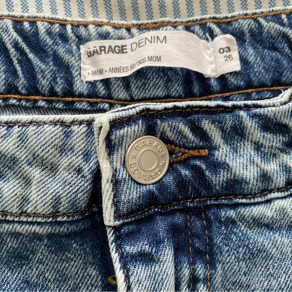 Garage Denim High Rise Pleated Acid Wash 80’s Mom Jeans Size 03|26 - Picture 6 of 8